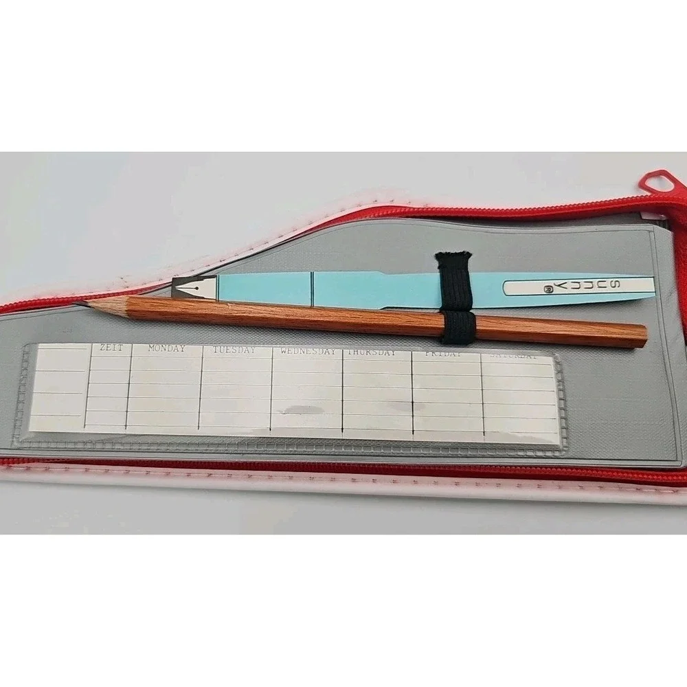 SUNNY Vintage Shoe Pencil Holder 14 Pc Colored Pencils Markers Lido Walker Red